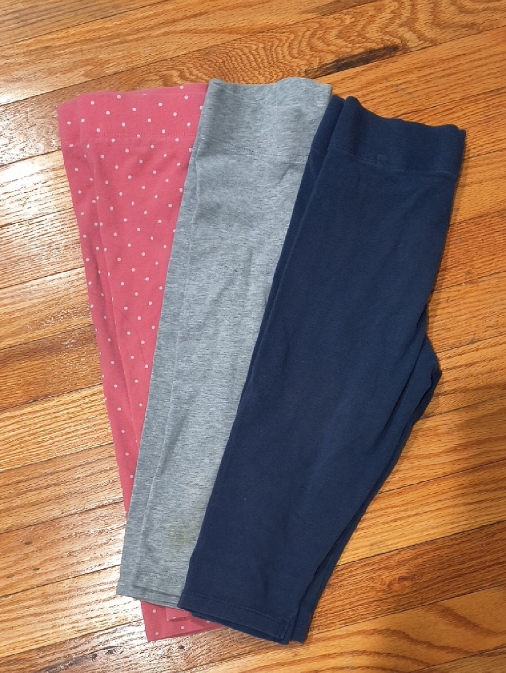 Boden Girls 3-Pack Navy, Gray & Pink Dot Capri Leggings